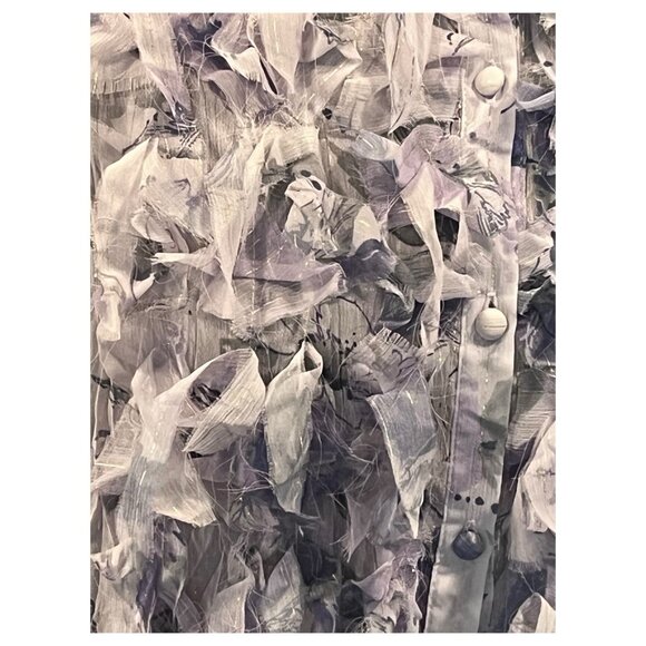 90's U Dress By Sharon Sleeveless Purple Metallic Thread Ruffled Top New Large - Picture 3 of 12